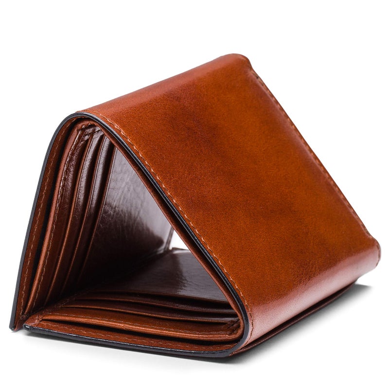 Bosca | Menâ€™s Double I.D. Trifold Wallet w/RFID Blocking in Italian Old Leather - Image 2